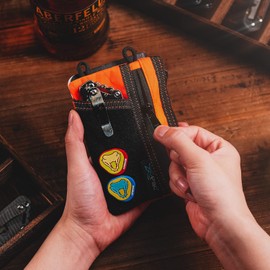 VIPERADE VE16 X-Pac EDC Pouch Small EDC Organiser Tool Bag with 7 Pockets, EDC Organiser Bag for Men, Small Multitools Organiser Pouch with Velcro Area, EDC Pocket Pouch Orange