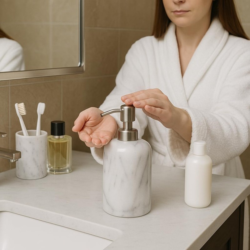 Creative Home Natural Marble SPA Collection Lotion Liquid Soap Dispenser