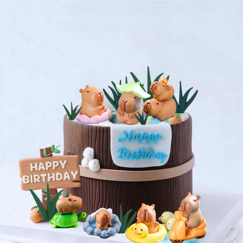 Capybara - Decoraciones para tartas de mini peces de pez