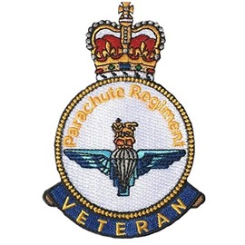 HM Parachute Regiment Veteran Patch (3 Inch) British Military Embroidered Iron/Sew on-Badge UK Souvenir Emblem Patches