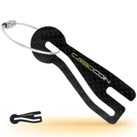 Einkaufswagenlöser ® CarboCoin/Einkaufswagenlöser ® for all shopping trolleys, with key finding service, removable shopping trolley token made of carbon, key ring, shopping chip (2 pieces), black