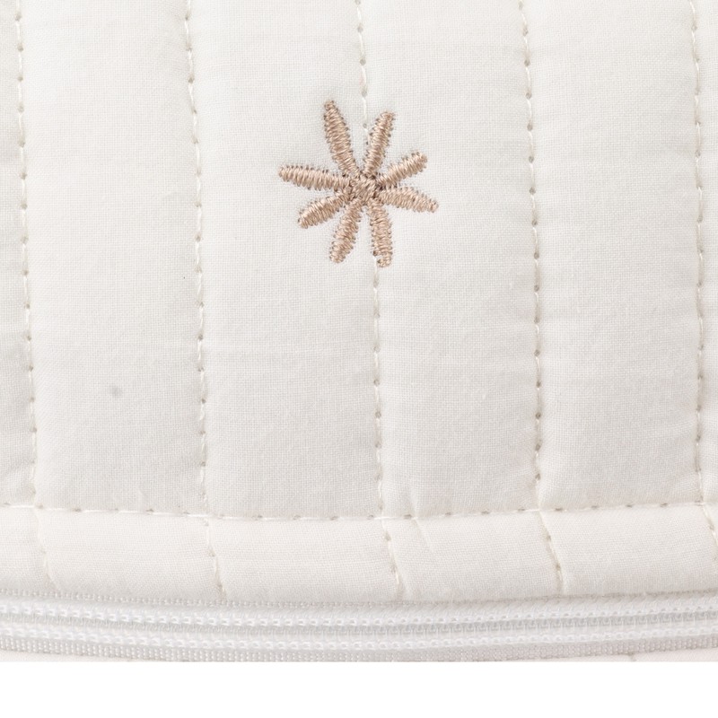 Cute Quilting Embroidered Pattern Diapers Bag Cotton Baby Stroller Zipper