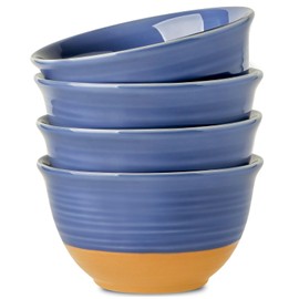 Hasense Large Soup Bowls, 7 Inch Ceramic Salad Serving Bowls, 40 oz Pasta Bowls Set of 4, Cereal Pho Ramen Noodle Popcorn Bowls for Kitchen, Dishwasher Microwave Safe, Purple