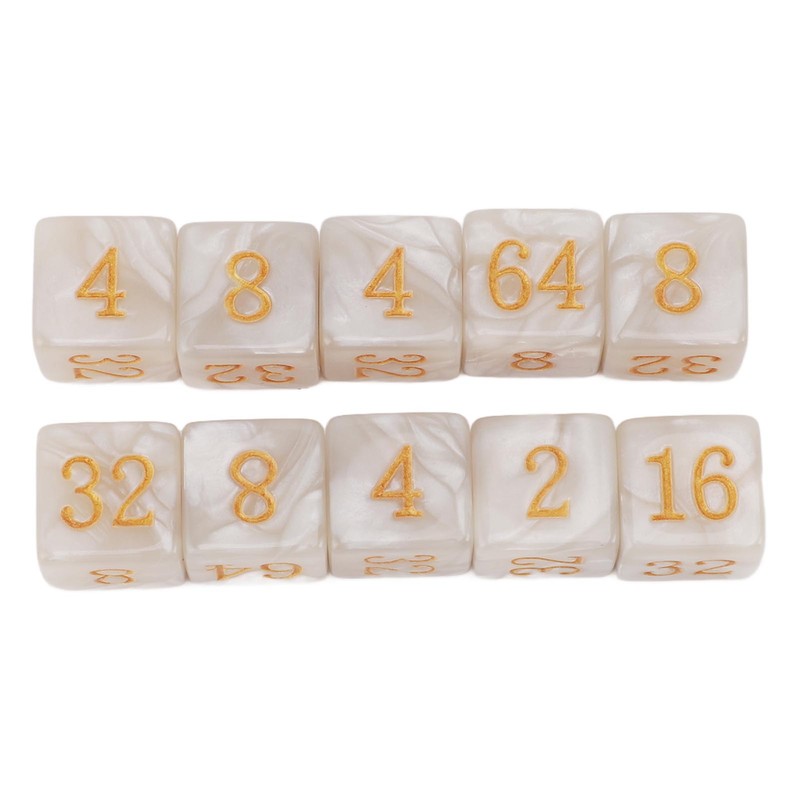 30PCS Number Dice Six Sided Multiples of 2 Number Plastic