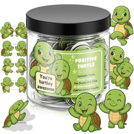Lineshading 60 Pcs Positive Turtle Cards Jar Affirmation Cards with Quotes Sea Turtle Gifts for Women Friendship Friend Gift Positive Decor for Home Office