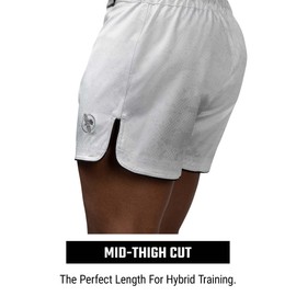 Hayabusa Hexagon Mid-Thigh Fight Short - White, Medium
