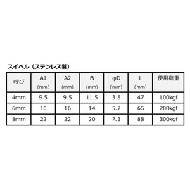 FregocS SW-OO-M4-8p Swivel 0.16 inch (4 mm) Stainless Steel Convenient Set of 8 Swivel Can