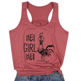 HEI Girl HEI Racerback Tank Top for Women Sleeveless Funny Letters Print Casual T-Shirt Graphic Tees Medium