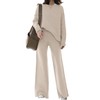 ETCYY NEW Womens Elegant Lounge Sets Knitted Sweatsuit Sets 2 Piece Outfits with Sweater Tops and Wide Leg Sweatpants