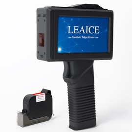Leaice Handheld Inkjet Printer with 42ml Quick-Drying Ink Cartridge, Upgraded Handheld Printer Gun for Text, QRCode, Barcode, Batch, Number, Logo, Image for Any Surface (12.7mm Print Height)