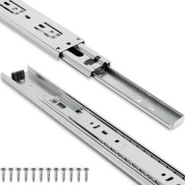 TOUCH Drawer Slides (6 Pairs, 22 Inch 550mm) Full Extension Side Mount Ball Bearing 3 Folds Metal Rails Track Guide Glides Runners Heavy Duty Drawer Dresser Kitchen, 75 LB Capacity