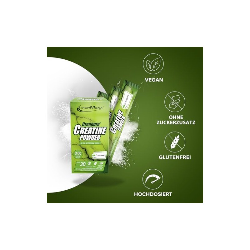 IronMaxx Creatine Powder - Creapure - 30 x 3.4 g