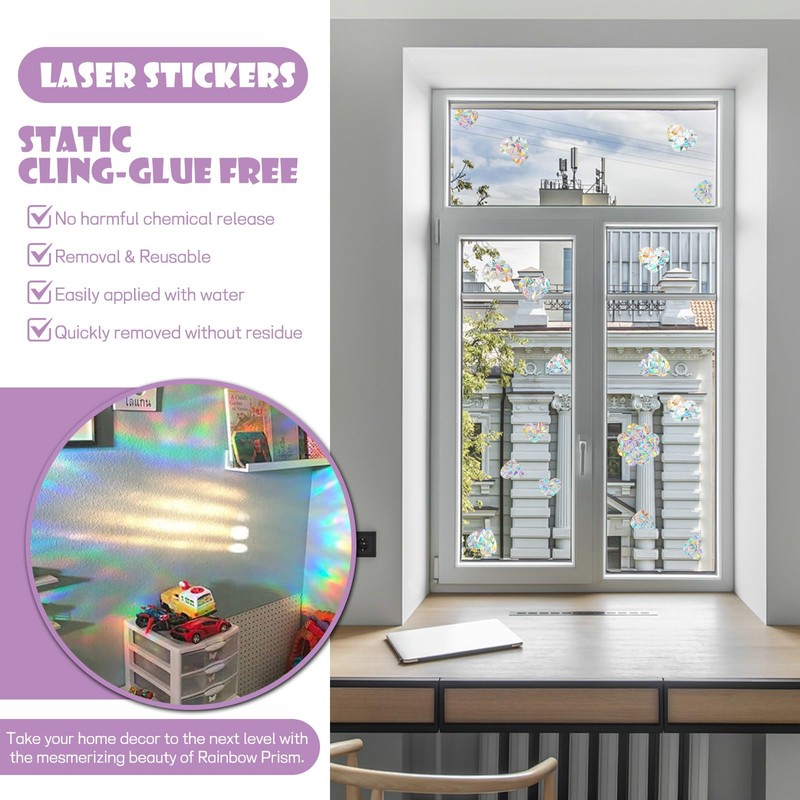 55pcs Window Decals for Bird Strikes, Decorative Window Clings for