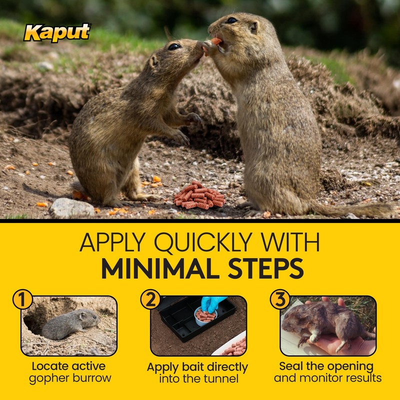 Kaput-D Pocket Gopher Bait - Ready-to-Use Pellets for Effective Rodent