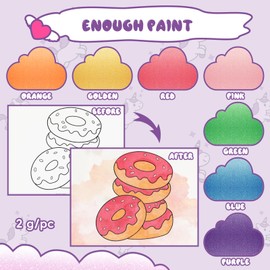 Paint with Water Coloring Books for Kids, Mess Free Watercolor Painting Kit Painting Activity for Kids Ages 3-5 4-8, Arts Crafts Drawing Gift Toy for Boy Girl (Purple)