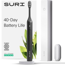 SURI SURI Electric Toothbrush  Sustainably Designed In California. Electric Toothbrushes Adults. Durable Slim Sonic Toothbrush & Accessories. 40-Day Battery, Travel Tooth Brush. Made To Last.