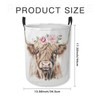 Laundry Basket Pink Floral Highland Cow Collapsible Laundry Hamper with