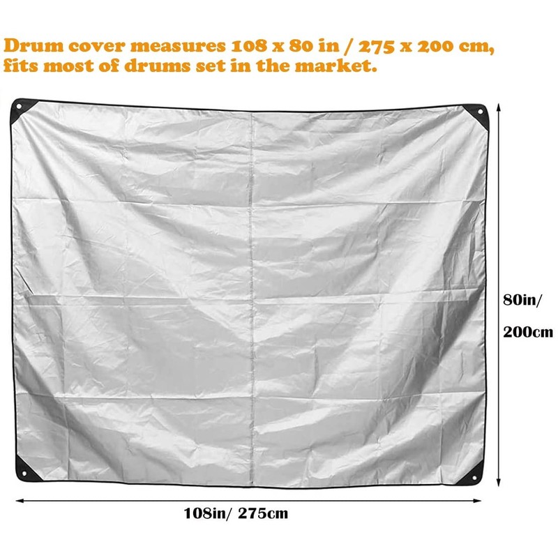 Drum Set Dust Cover Skyour Black Large Electric Drum Kit