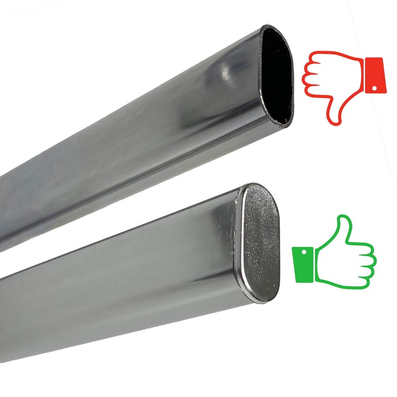 Oval Closet Rod End Cap |15mm x 30mm | Polished