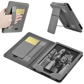 PJUMVBC Funda Kindle Paperwhite para 12a Generación 2024 y Kindle Colorsoft Signature Edition, Kindle Case, con Función de Suspensión/Activación Automática, Correa de Mano y Soporte Plegable (Gris)