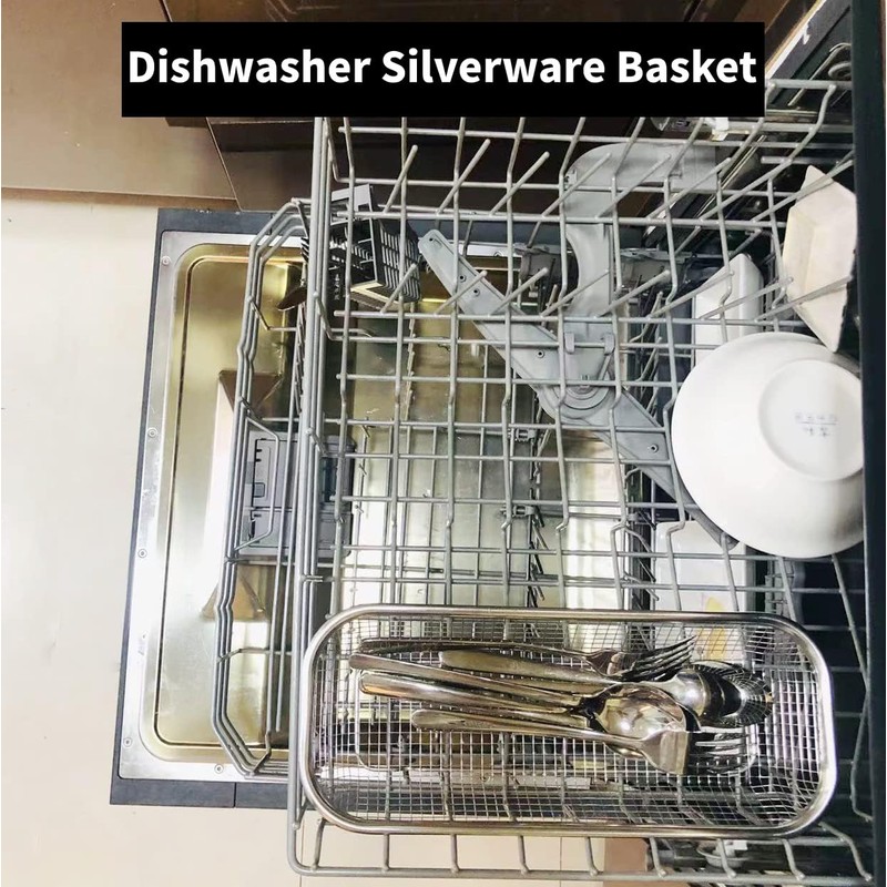 TONSNY Stainless Steel Dishwasher Silverware Basket Utensil Drying Rack Drawer