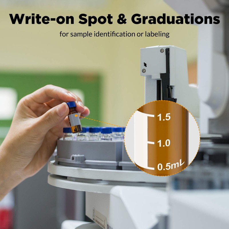 Membrane Solutions Autosampler Vials, 2ml HPLC Vials, 9-425 Lab Amber