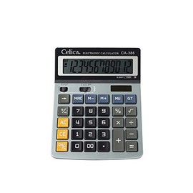 Celica CA-386 Calculadora de Escritorio con Pantalla de 12 Dígitos, Memoria de 4 Teclas, Selector de Decimales