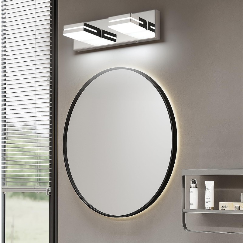 SineRise LED Modern Bathroom Vanity Light Fixtures (2-Light, 15.5-Inch), Chrome