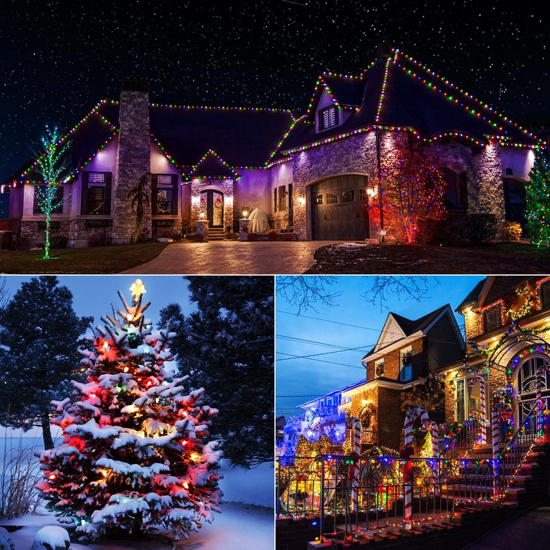 iBaycon Solar C9 Christmas Lights Outdoor, 65FT 100LED C9 Strawberry