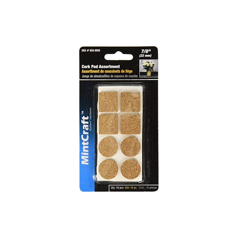 MINTCRAFT FE-50705 Cork Pads Assortment,Beige