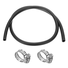 M METERXITY Lubricating Oil Hoses, (3/16") 8mm ID x (1/2") 12mm OD 3.28FT Rubber Tubing Hose Pipe Rubber Hose W 2pcs Clamps for Irrigation/Small Equipment/Outdoor/Garden Water Tubing [Black]