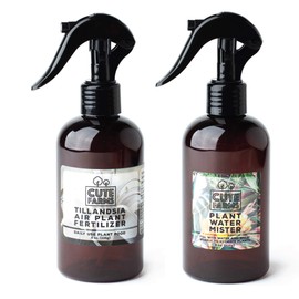 Cute Farms Tillandsia Air Plant Fertilizer | Gentle Daily Use Formula Plant Food | Formulated Nutrients for Air Plants (8 oz. Spray Bottle + ONE Fine Mist Water Sprayer)