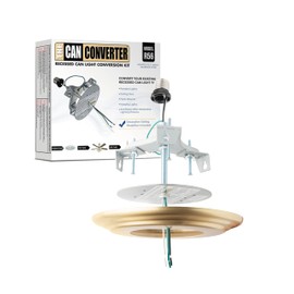 The Can Converter R56 Recessed Can Light Conversion Kit w/ 7"¾ Beveled Ceiling Medallion - Home Improvement for 5" & 6" Cans, Ceiling Fan & Light Fixture Converter Kit, UL Certified, Brushed Brass