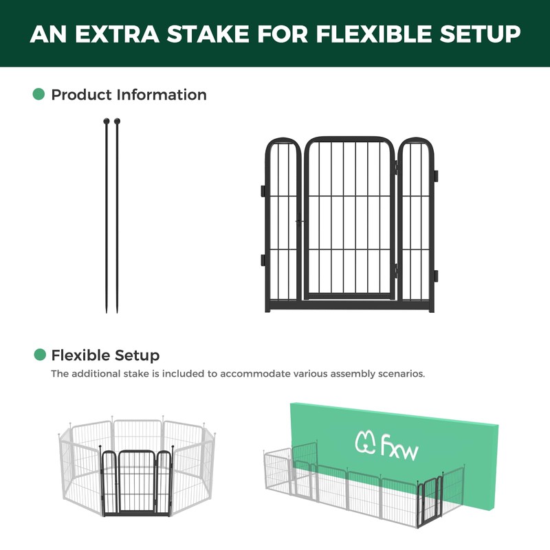 FXW Rollick Dog Playpen, 1 Add-On Gate Panel, Single 24-Inch