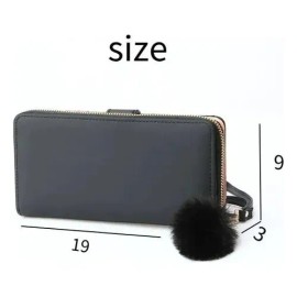 Cartera Antirrobo Gran Capacidad Billetera Moda Para Mujer Negro