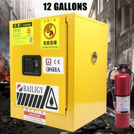 SNKOURIN Flammable Storage Cabinet, 12 Gallon Hazardous Storage Cabinet Galvanized Steel Safety Cabinet, Adjustable Shelf Flammable Storage Cabinet for Commercial Industrial and Home Use