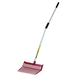 Little Giant DuraFork Pitch Fork (Red) Durable Polycarbonate Stable Fork with Angled Tines w/Ergonomic Handle (Item No. PDFERED)