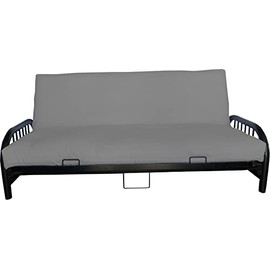 D&D Futon Furniture Futon Covers, Mattress Slipcovers, Polyester Poplin (Gray, Twin (6))