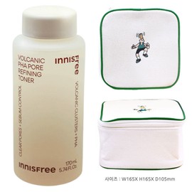 Innisfree Volcanic Pore Smoothing Toner 170mL+Play Green Cosmetic Pouch (Green) / 이니스프리 화산송이 파하 모공 매끈결 토너 170mL+플레이그린 화장품 파우치 (그린)
