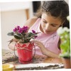 Levemolo 1pc Retro Wavy Flower Bucket Durable Iron Flowerpot with
