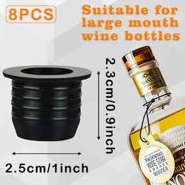 8 Pack Liquor Pour Spout Adapters, Pour Spouts for Large Neck Liquor Bottles, Liquor Bottle Pourers for Alcohol Olive Oil up to 1 inch/25 mm Neck