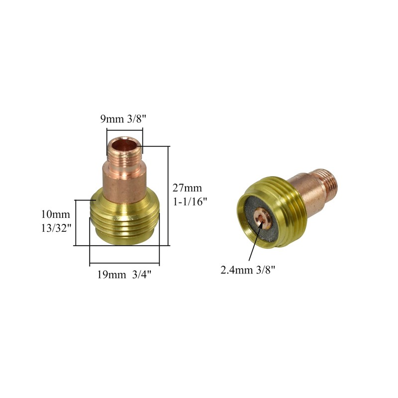 RIVERWELD TIG Gas Lens Stubby Collet Body 45V26S TIG Short