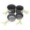 4pcs Camping Pot Kit Multi Layers Anti Scalding Design Camping