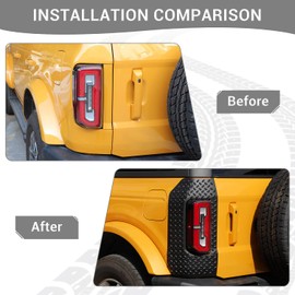 PDKLIN Body Armor Outer Cowl Corner Guards Protector Compatible with Ford Bronco 2021 2022 2023 2/4 Doors, Anti-Scratch Truck Edge Guards Trims Cover Exterior Accessories 2pcs Black