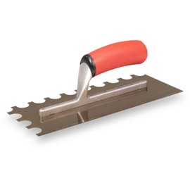 BARWALT Ultrastainless Notched Trowel, U-Shaped 3/4 x 19/32 x 25/64 Inch Notches, Stainless Blade Tiling Tools, BWT70961