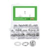 sourcing map 150Pcs 3/8"-16 Nylon Insert Hex Lock Nut Kit,