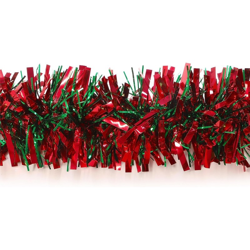 Toyland® 2 Metre Red & Green Tinsel - Decorative Christmas