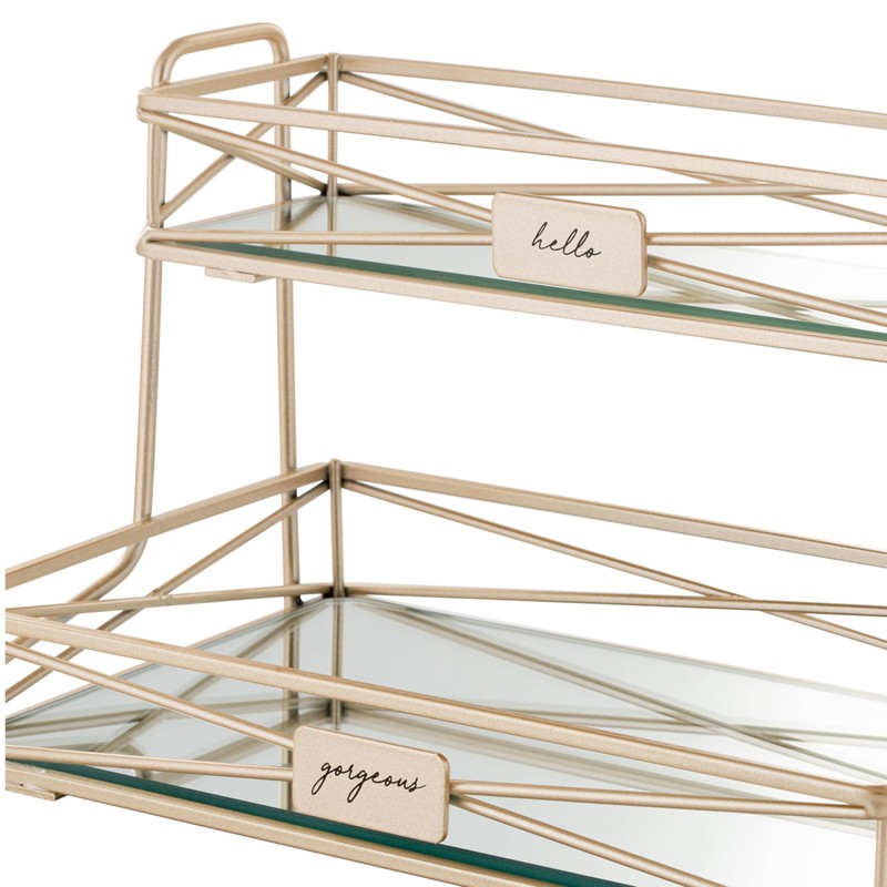 Home Details 2 Tier Mirrored, Perfect for Perfumes, Jewelry, Makeup,