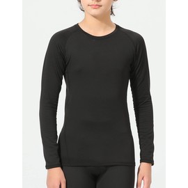 Rolimaka 3 Pack Boys' Girls' Compression Shirts Youth Long Sleeve Undershirt Sports Moisture Wicking Baselayer 2Black 1White M