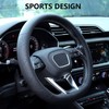 Universal Black Steering Wheel Cover, 14.5-15 Inch Black Universal Microfiber